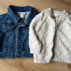 Cat & Jack Blue Denim and Cream Knit Kids Jackets